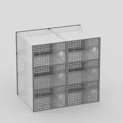 OKAY - Pack 4 Cajas Organizadoras Zapatos Varios Apilables Plegables (M) --- GRIS