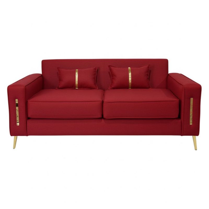 MUEBLES NEW - SOFA PARIS TRES CUERPOS ROJO LINO