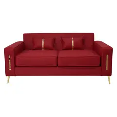 MUEBLES NEW - SOFA PARIS TRES CUERPOS ROJO LINO