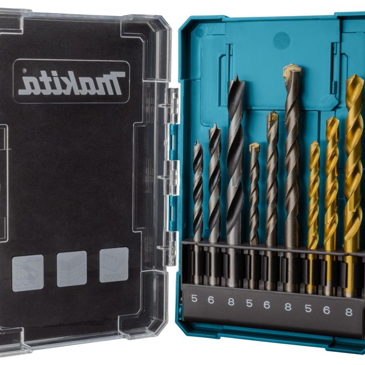 MAKITA - Set Brocas 9unid Madera Metal Mampostería  Estuche Makita D-71962