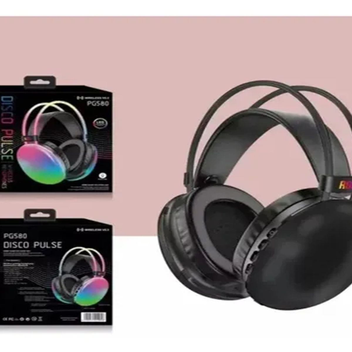 GENERICO - Audífonos Rgb Led Pg580 Bluetooth Inalámbricos Negro