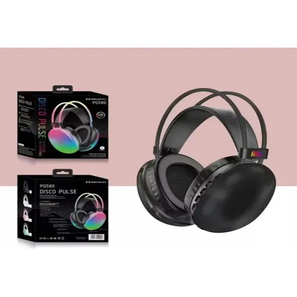 GENERICO - Audífonos Rgb Led Pg580 Bluetooth Inalámbricos Negro