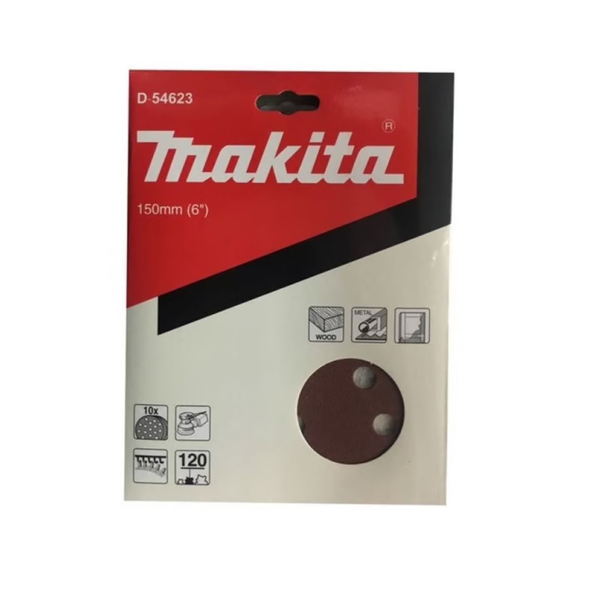 MAKITA - Discos Lija Velcro (10u) 150mm Grano 120 Makita D-54623