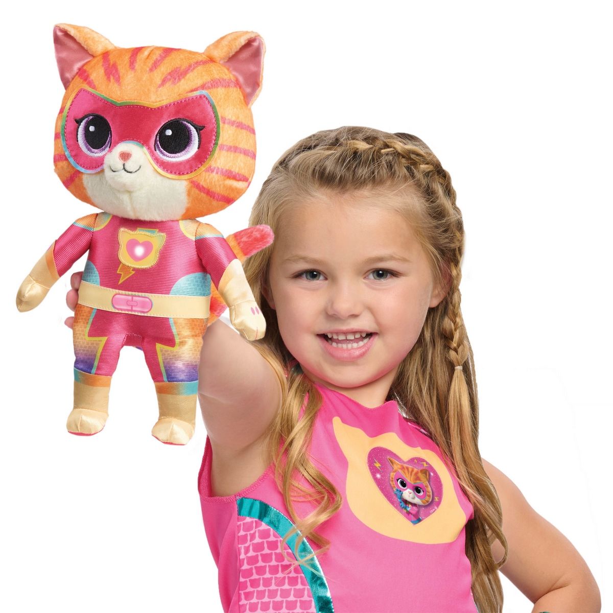 ANSALDO - Peluche SUPER KITTIES Ginny superhéroe sonido y luz