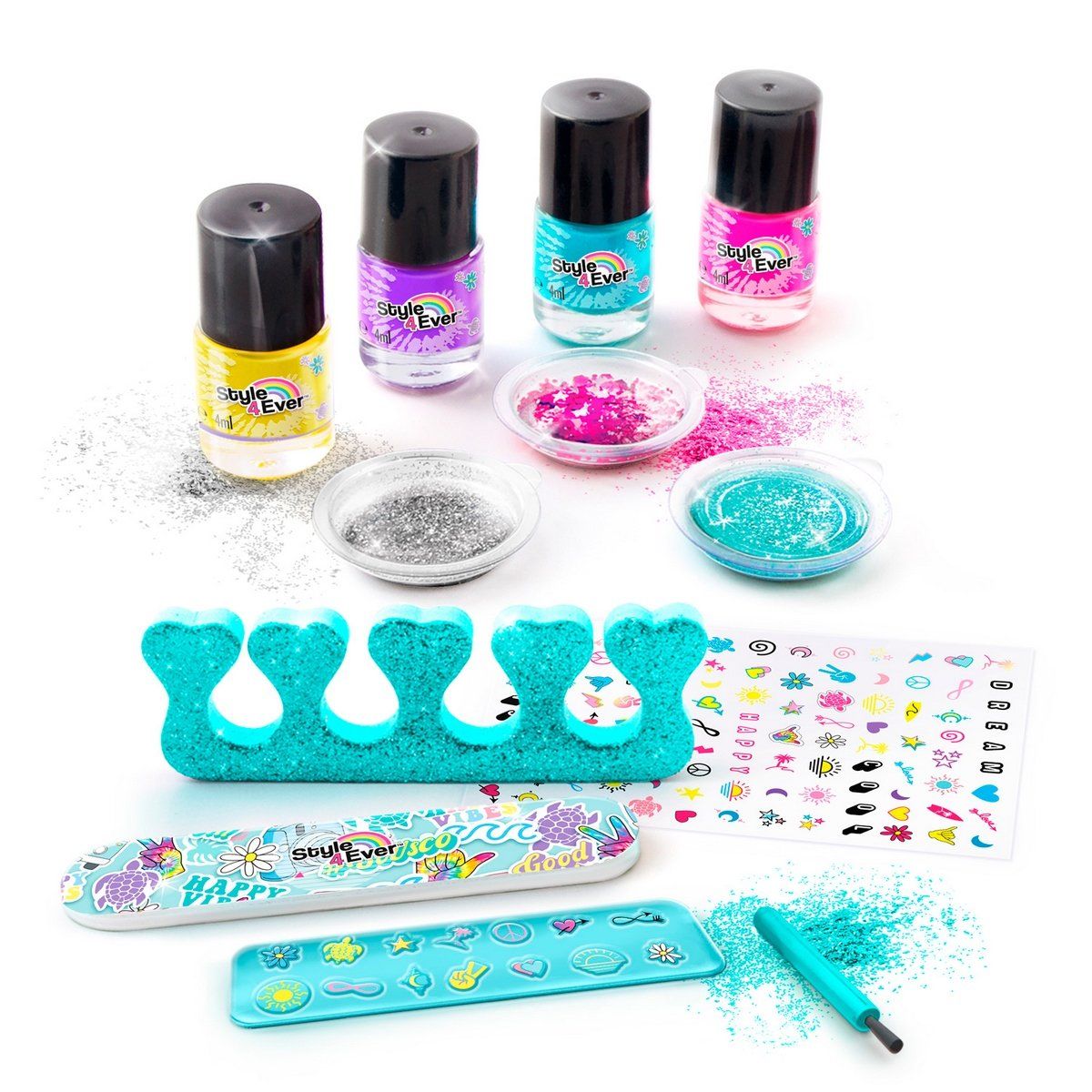 ANSALDO - Kit de arte en uñas STYLE 4 EVER con glitter y esmaltes