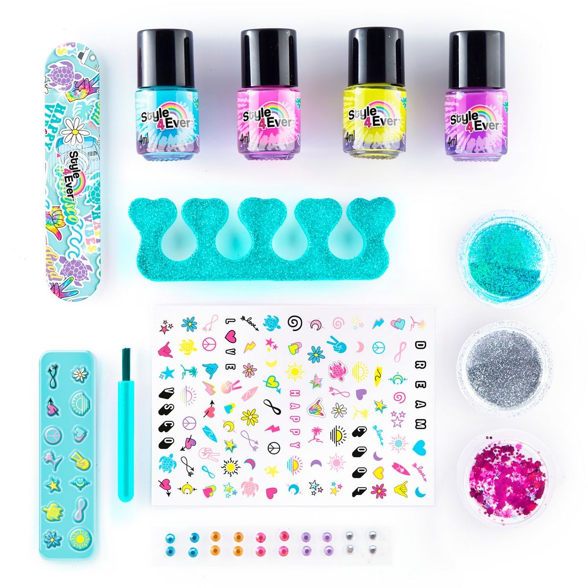 ANSALDO - Kit de arte en uñas STYLE 4 EVER con glitter y esmaltes
