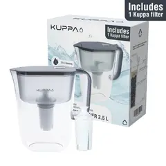 KUPPA - Jarro Purificador De Agua 2.5 Lts Con Filtro Gris