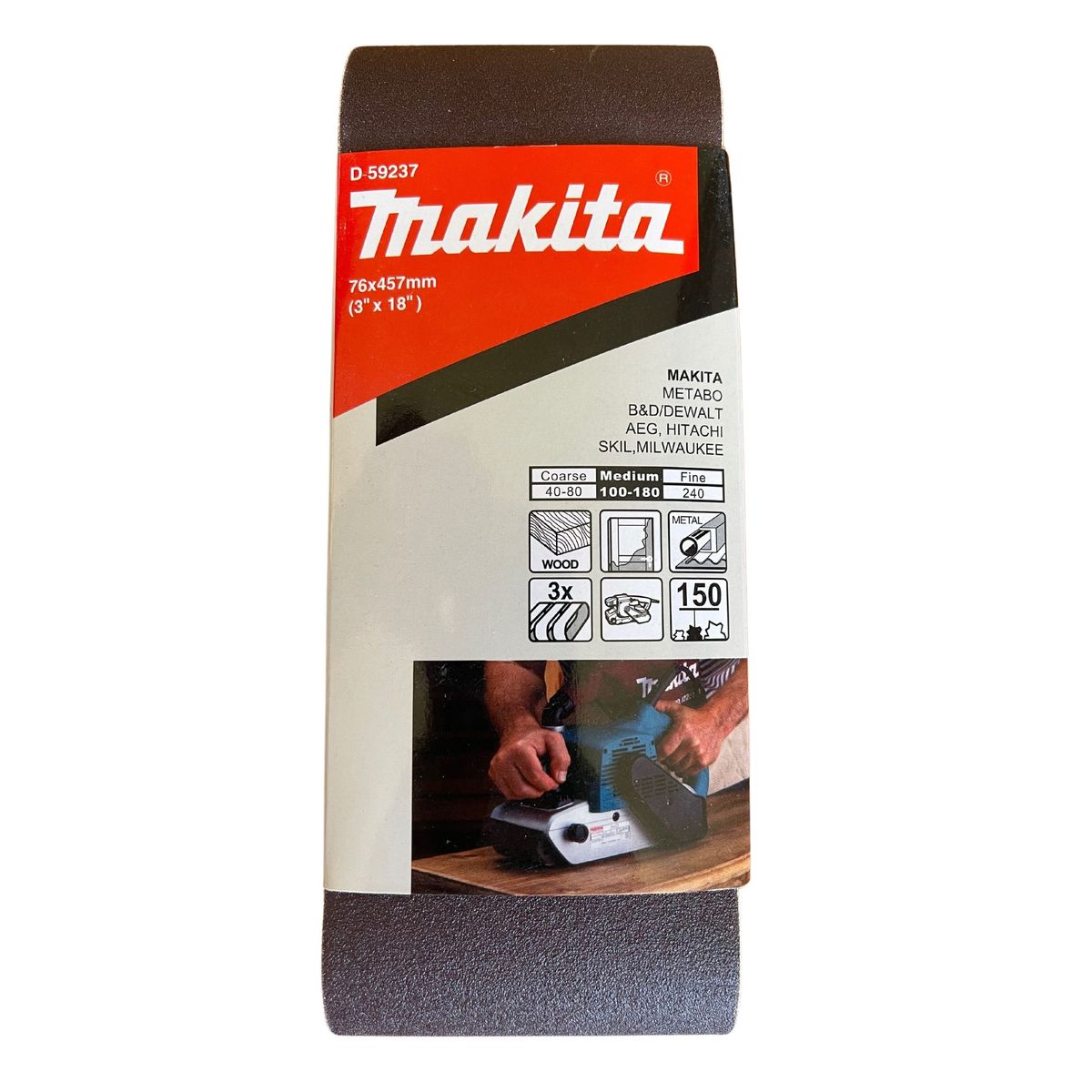 MAKITA - Lijas Banda (3unid) 3x18'' 76x457mm Grano 150 Makita D-59237