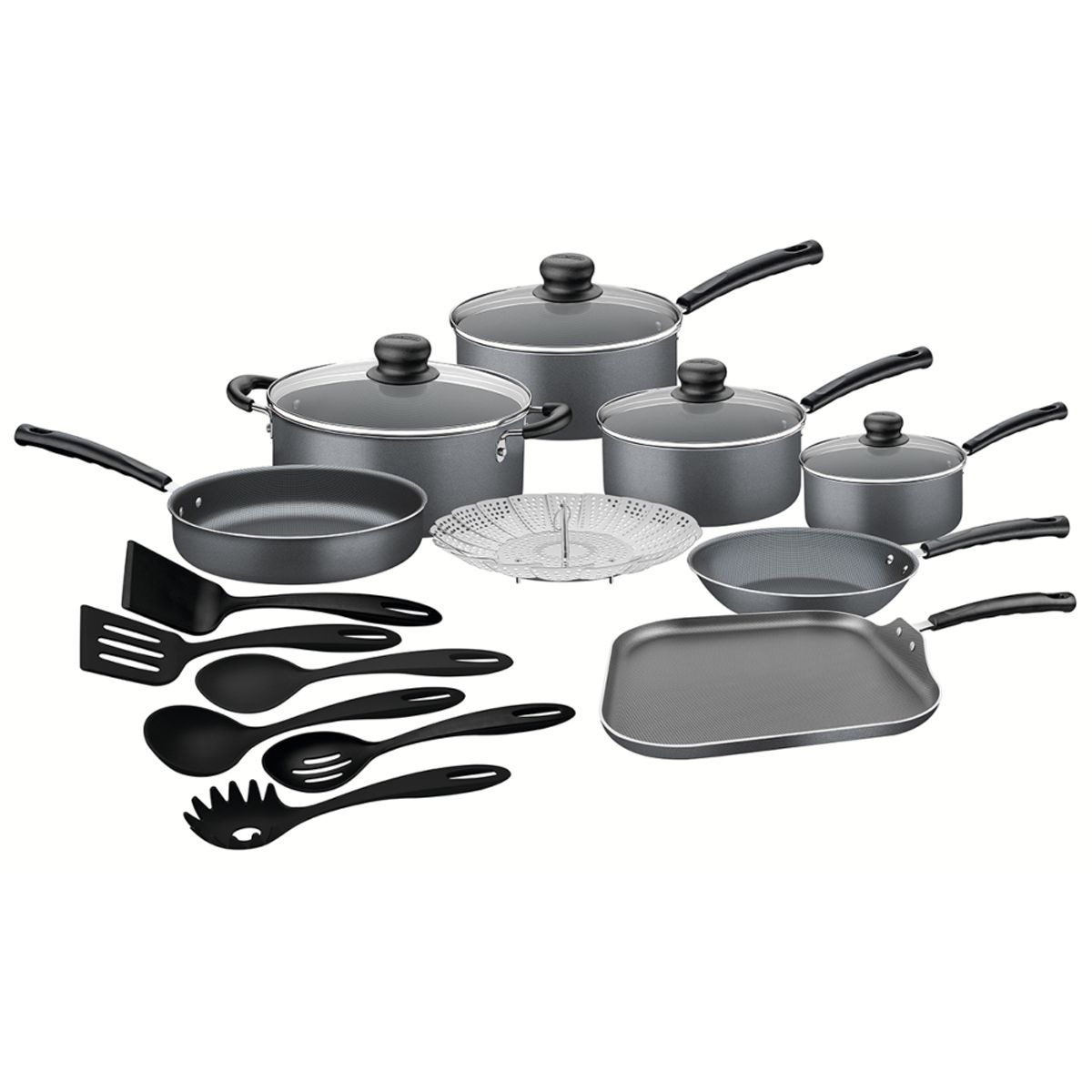 TRAMONTINA - Batería De Cocina Juego De Ollas Tramontina 18 piezas Gris