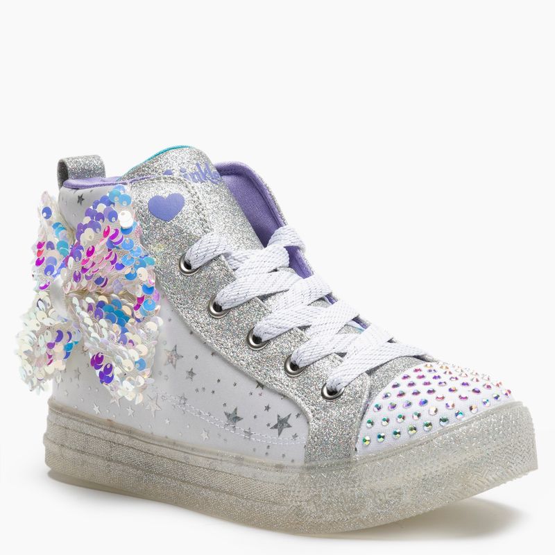 SKECHERS - Zapatilla Niña Luces Plateada