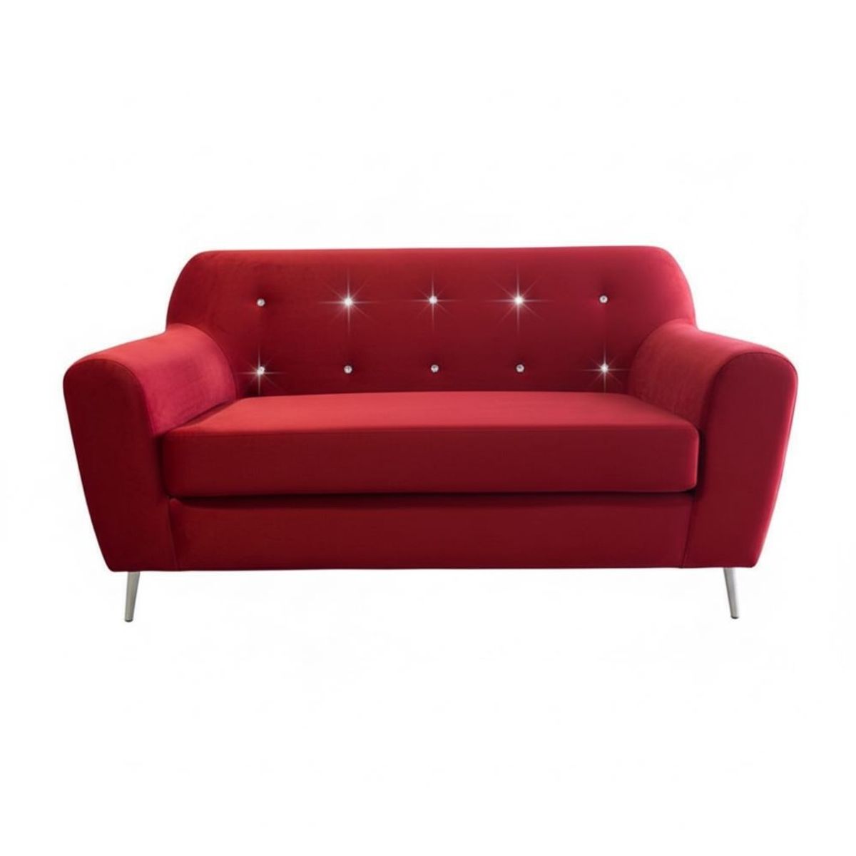 MUEBLES NEW - SOFA NEW DOS CUERPOS ROJO FELPA