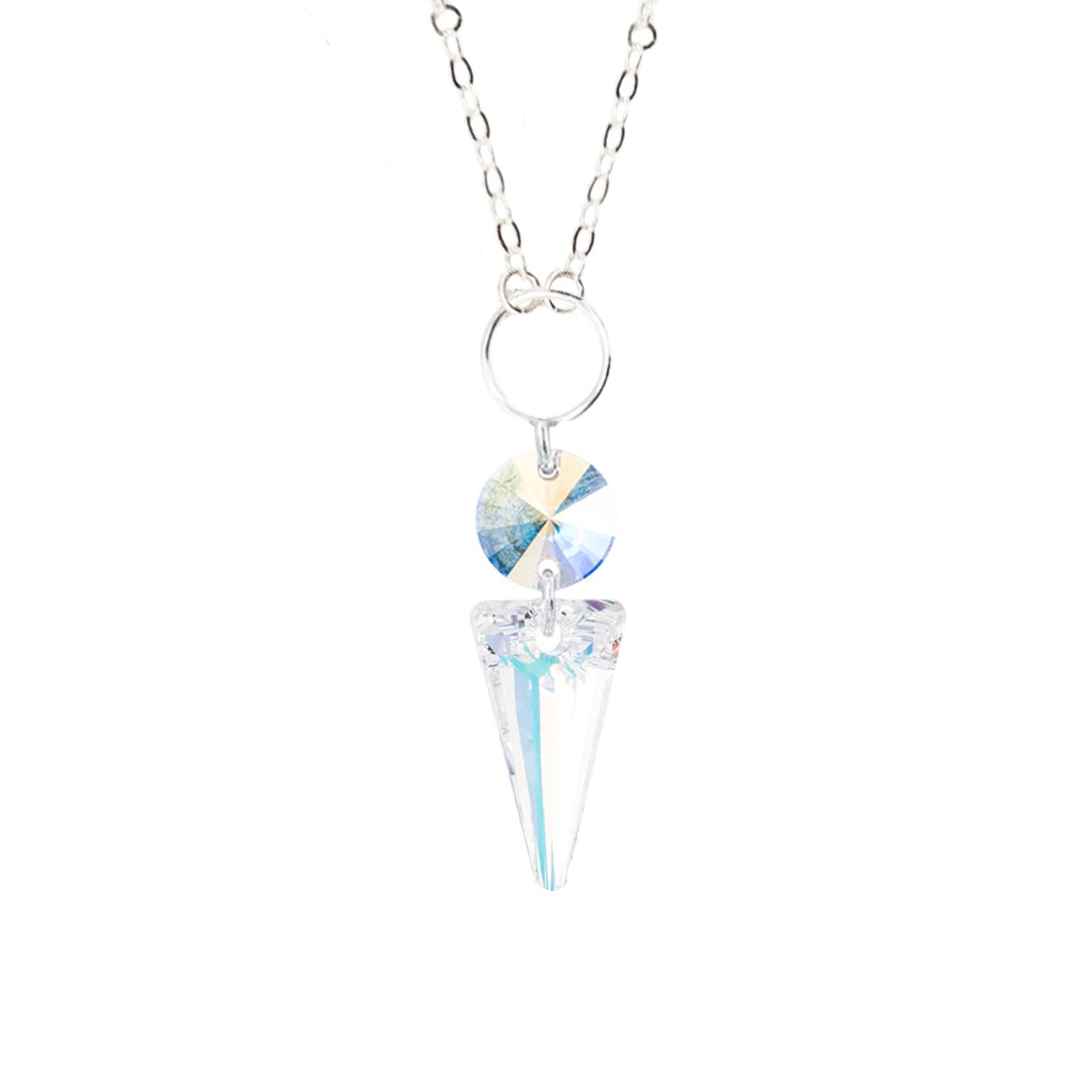 JOYAS MONTERO - Collar Mystic Plata 925 creado con cristales de Swarovski® Aurora Boreal