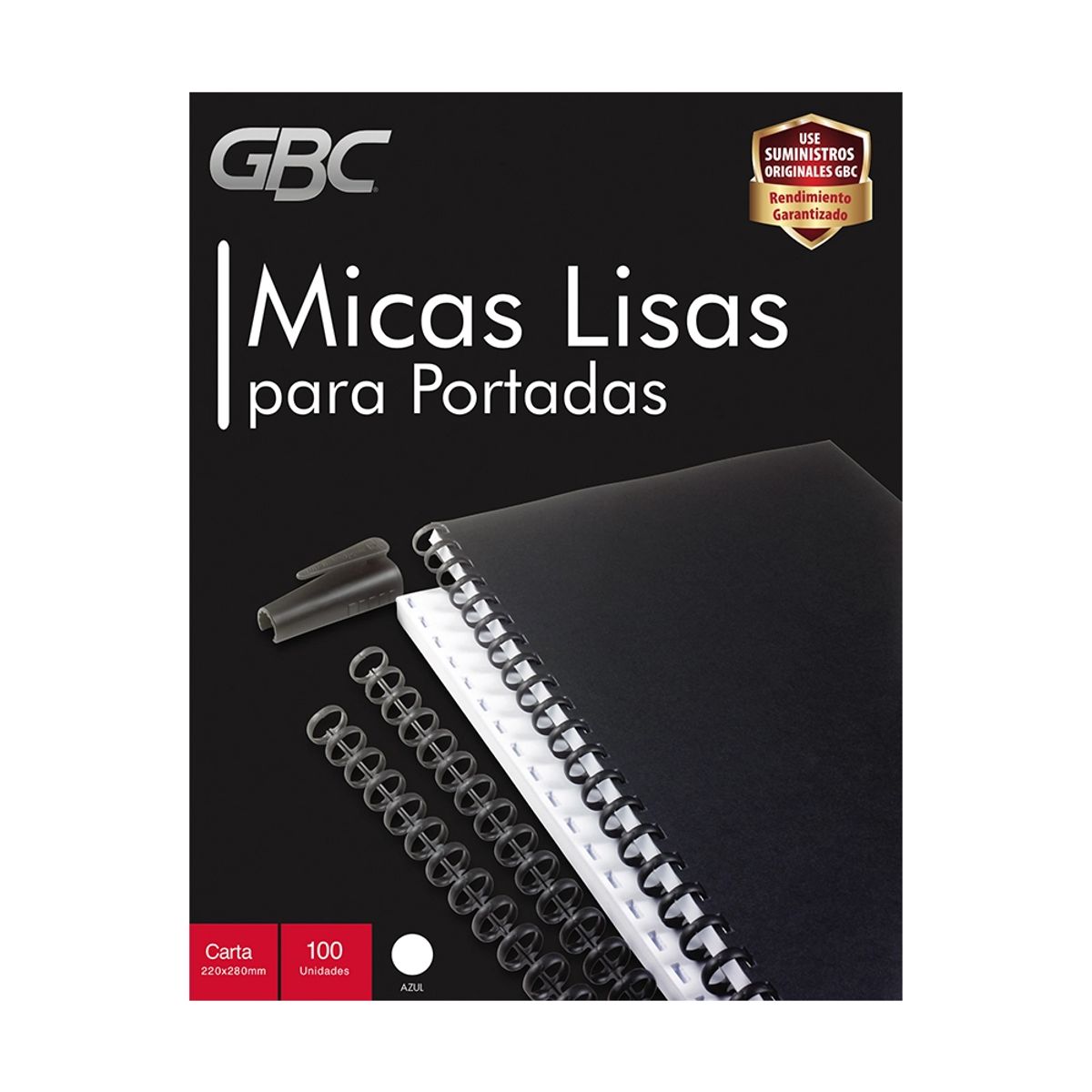 GENERICO - Mica Azul Tamaño Carta GBC – Pack 100 Unidades