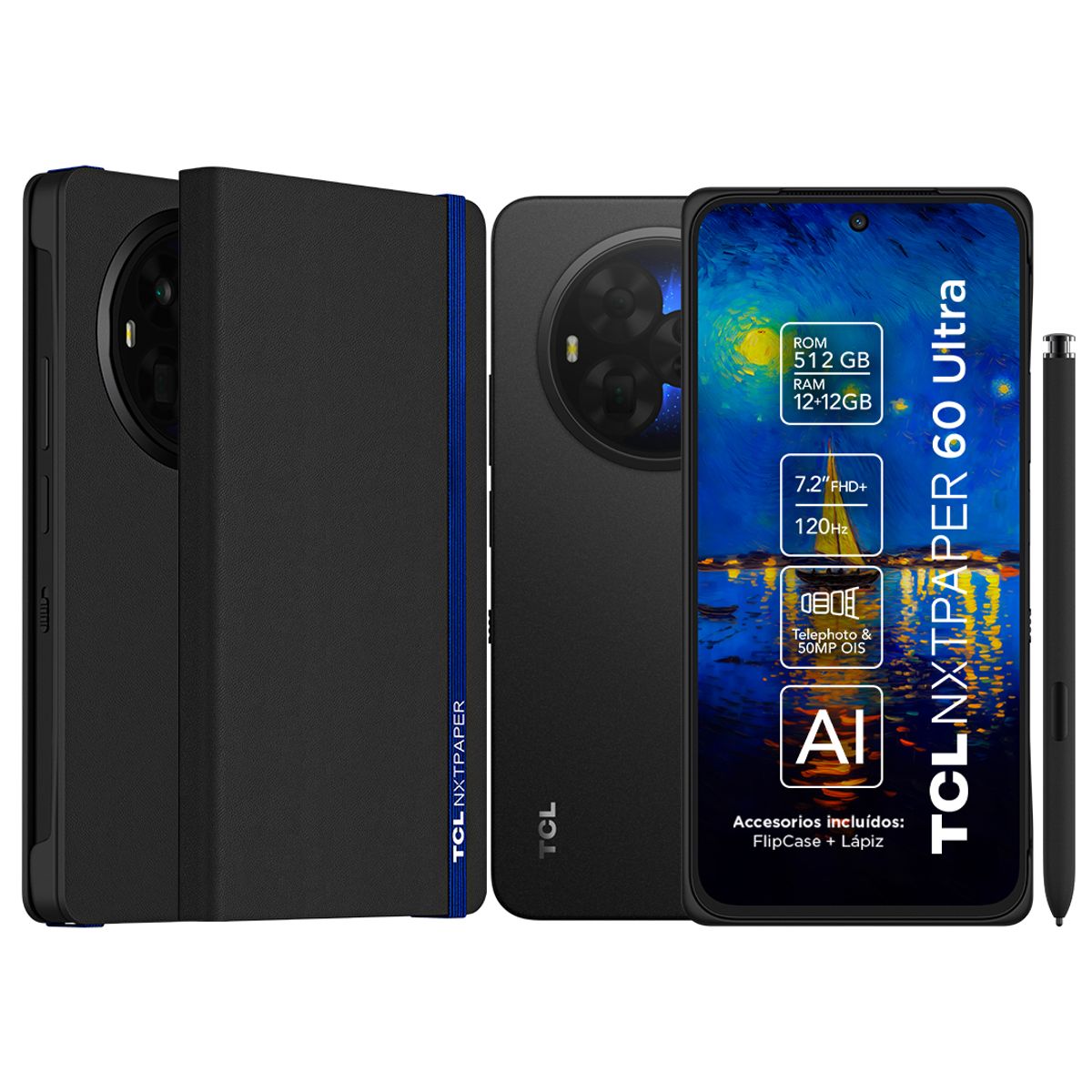 TCL - Smartphone TCL 60 NXTPAPER ULTRA 512GB + Lápiz + Flip Case