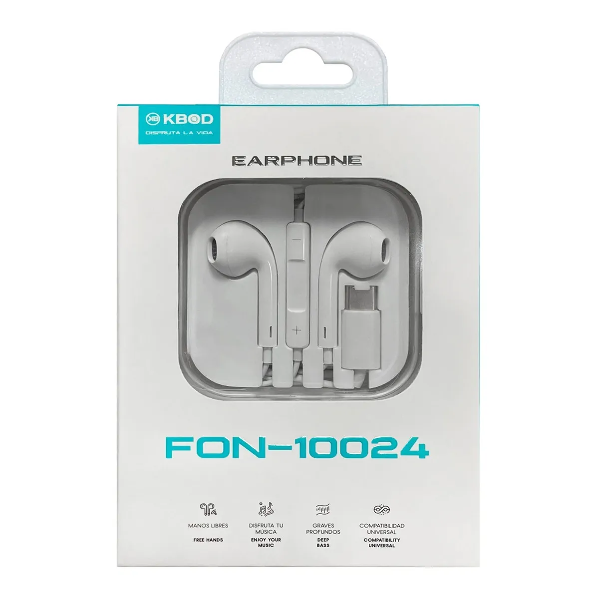 KBOD - Audífonos Manos Libres Para Usb C Color Blanco Kbod FON-10024