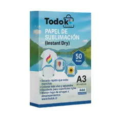 TODOK - Papel de Sublimación A3 100gsm 50 Hojas