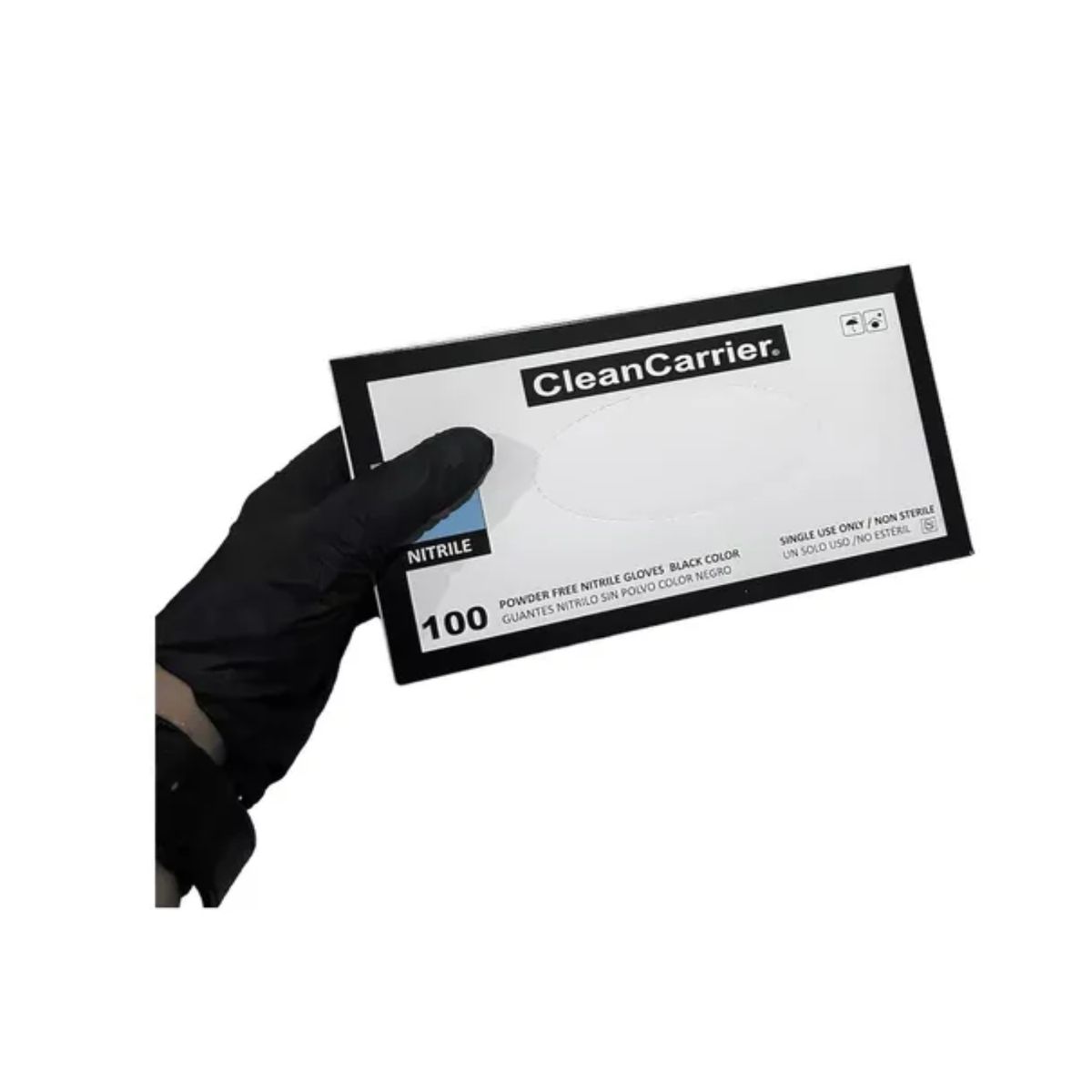 CLEANCARRIER - Guante Nitrilo CLEANCARRIER Negro Sin polvo Talla S 100 Unidades