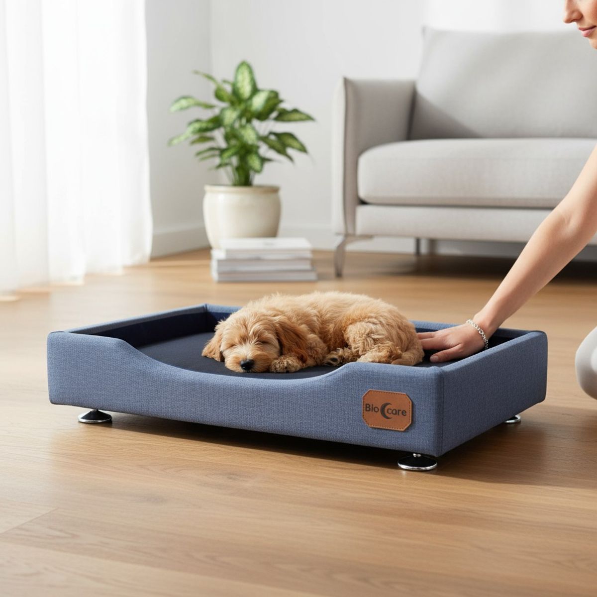 BLOCCARE - Cama Mascotas Talla M EXTRA 75x50 cm Montessori Gris