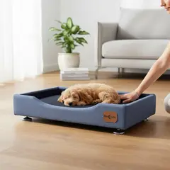 BLOCCARE - Cama Mascotas Talla M EXTRA 75x50 cm Montessori Gris