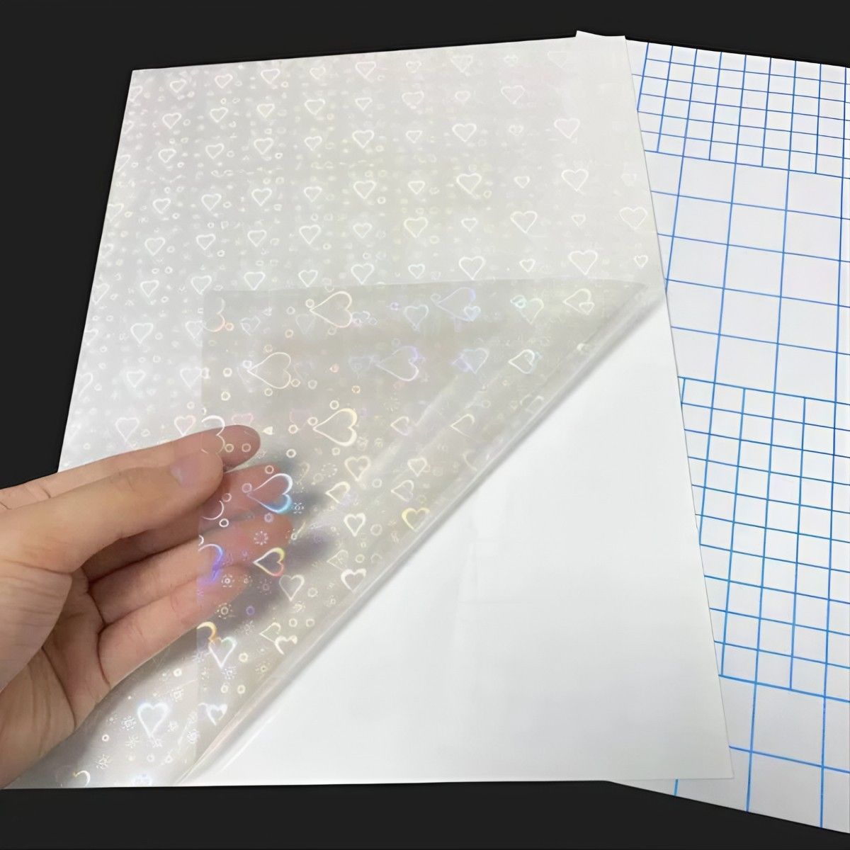 TODOK - Papel Laminado Frio A4 de 20 Hojas Holográfico Corazones