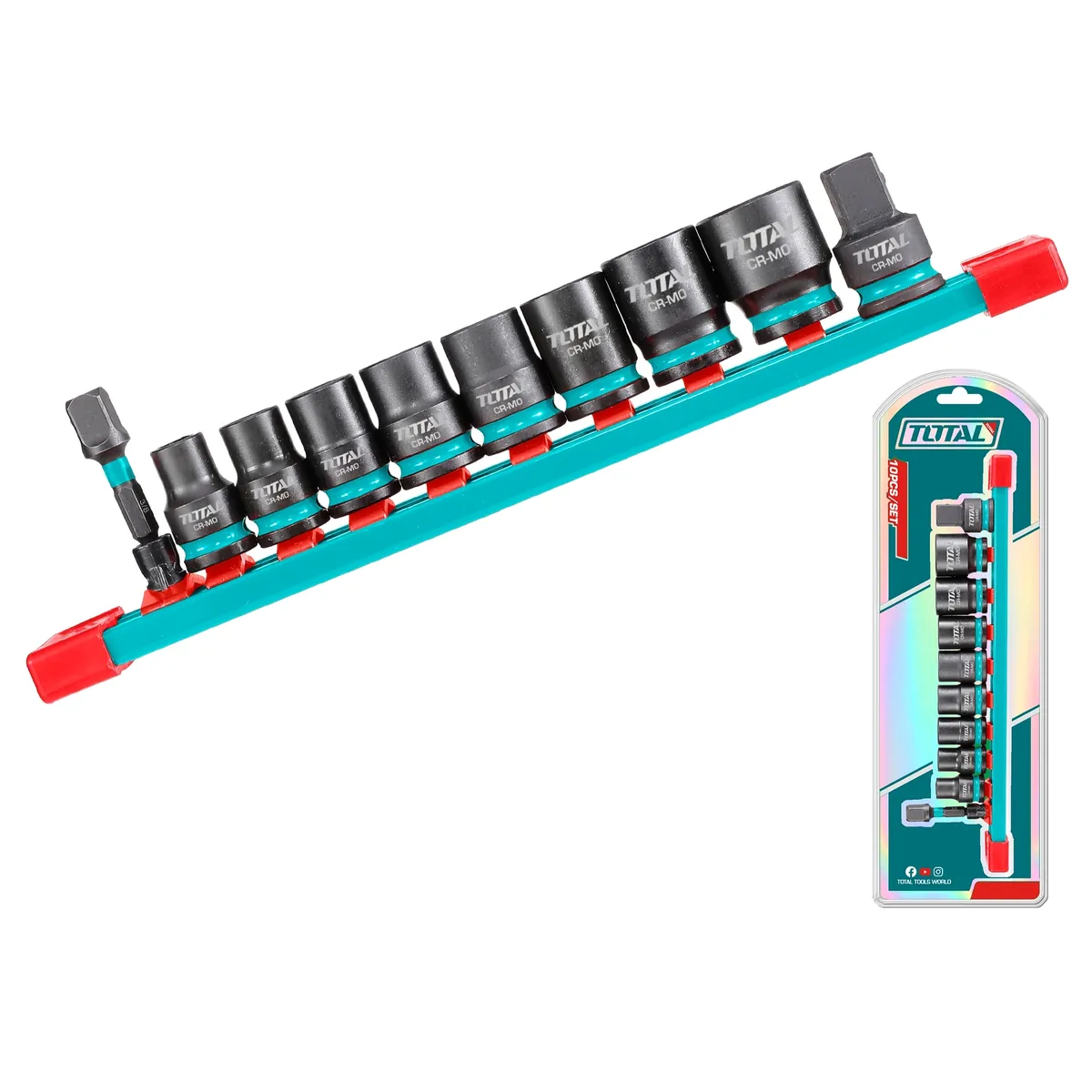 TOTAL TOOLS - Juego Dados Impacto 10 piezas 3/8"dr. Total