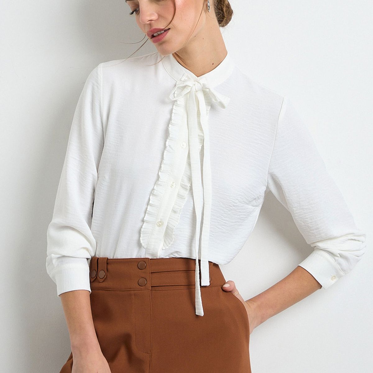 IO - Blusa Manga Larga Crudo Mujer Io