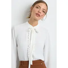 IO - Blusa Manga Larga Crudo Mujer