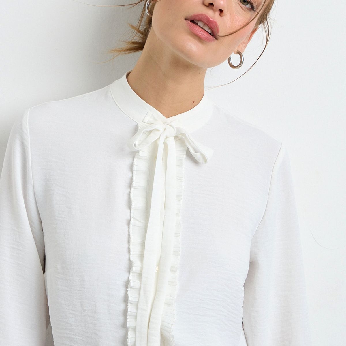 IO - Blusa Manga Larga Crudo Mujer Io