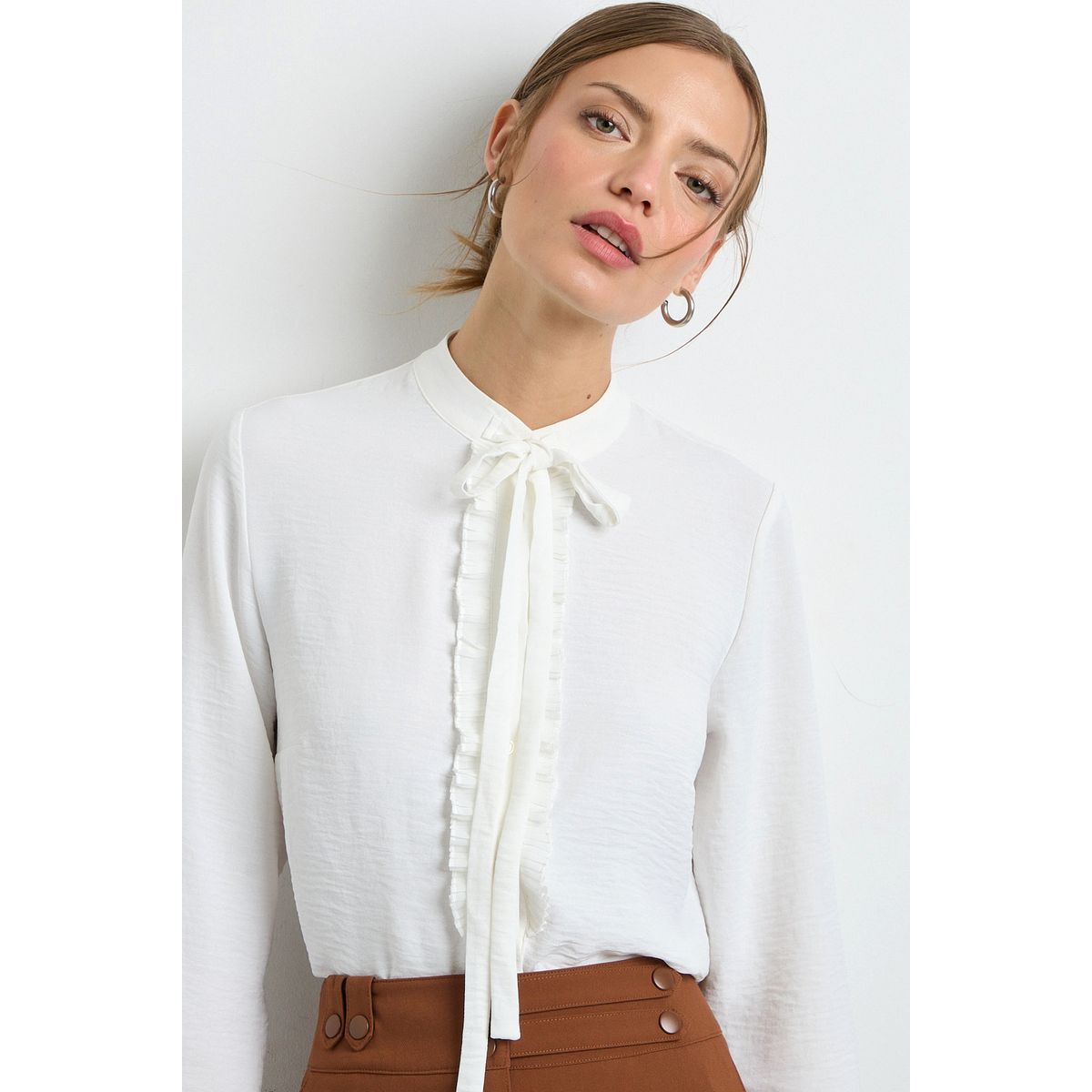 IO - Blusa Manga Larga Crudo Mujer Io