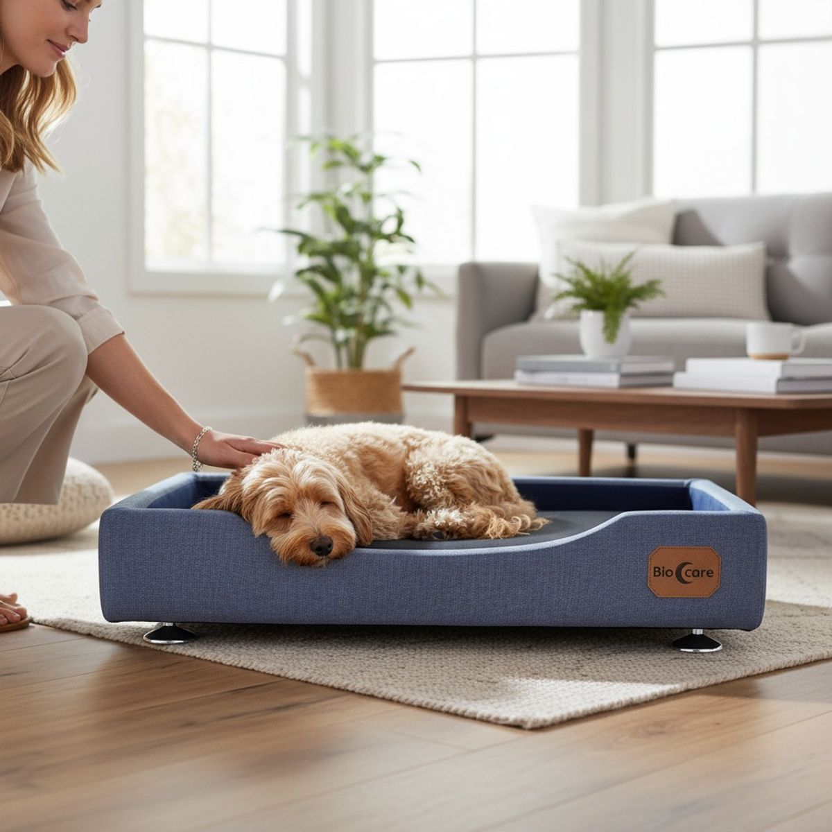 BLOCCARE - Cama Mascotas Talla S 55x40 cm con Pata Montessori Gris