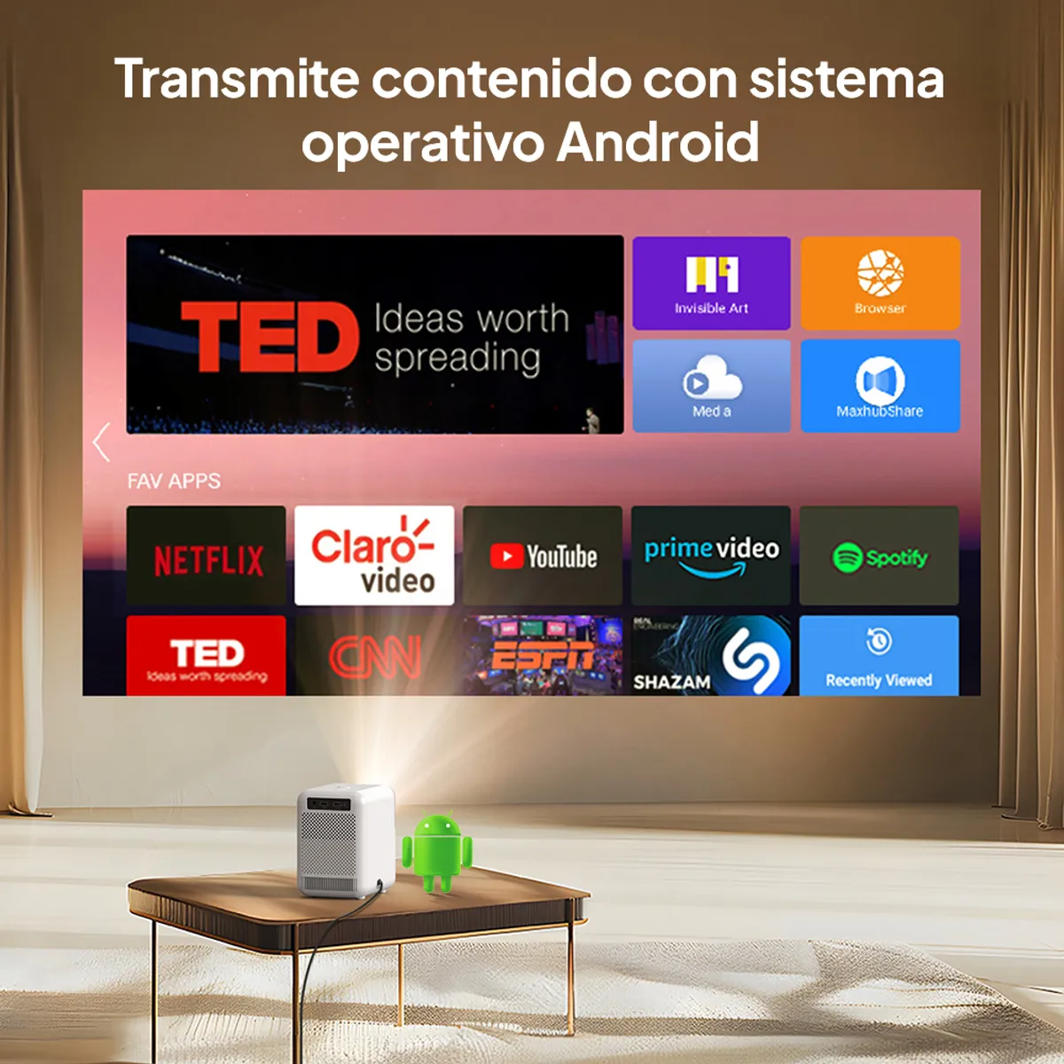 Proyector Smart Hd Byintek Love U4, marca BYINTEK - Foto 2