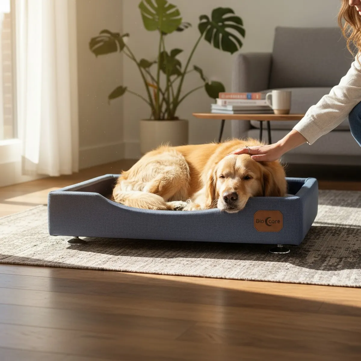 BLOCCARE - Cama Mascotas Talla L EXTRA 90x70 cm Montessori Gris