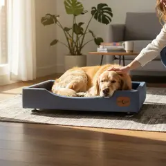 BLOCCARE - Cama Mascotas Talla L EXTRA 90x70 cm Montessori Gris