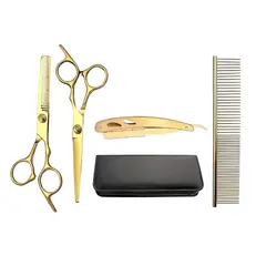 COMPRASMART CHILE - Set de Tijeras Profde Peluquería Dorado 6 Pulgadas 5 Pcs