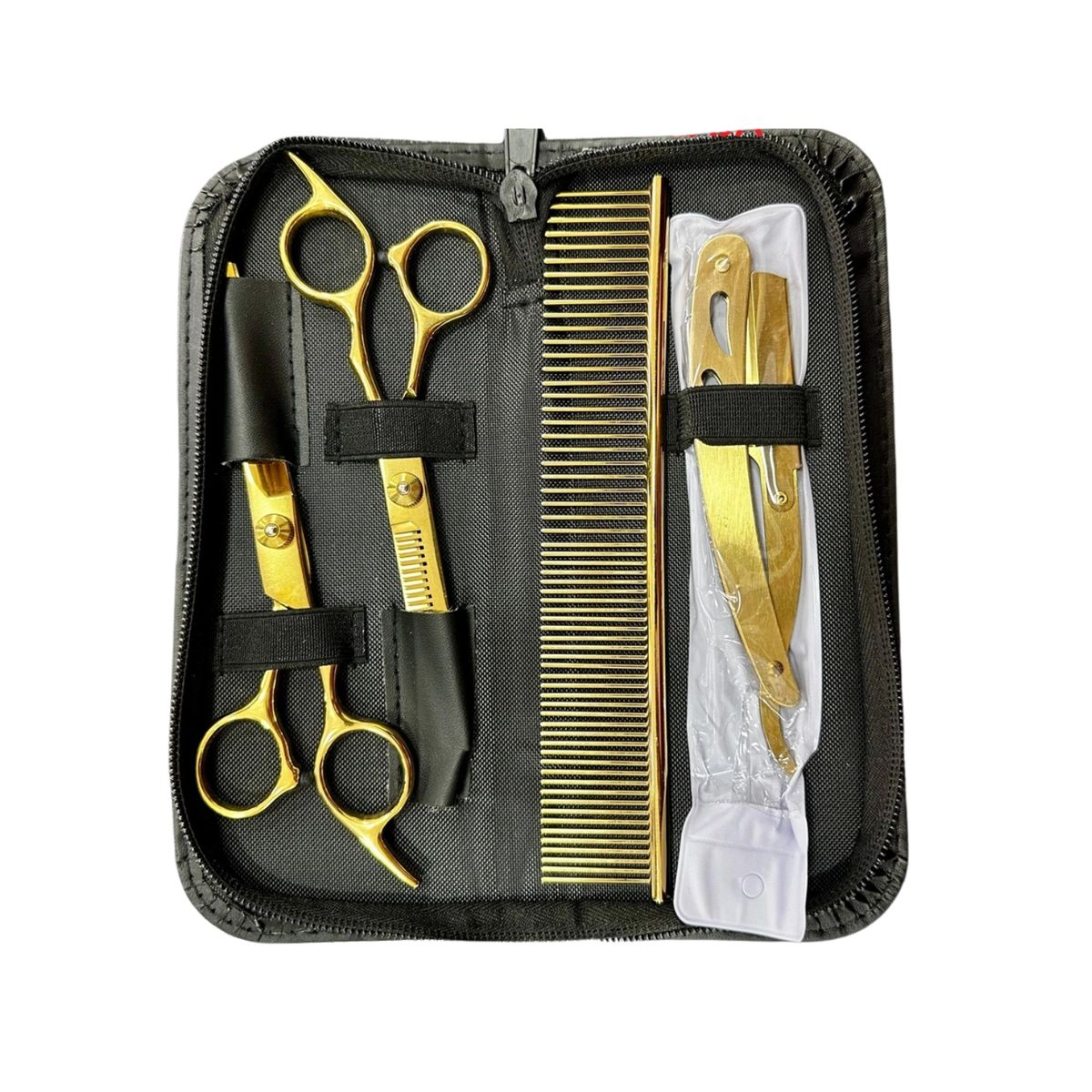 COMPRASMART CHILE - Set de Tijeras Profde Peluquería Dorado 6 Pulgadas 5 Pcs