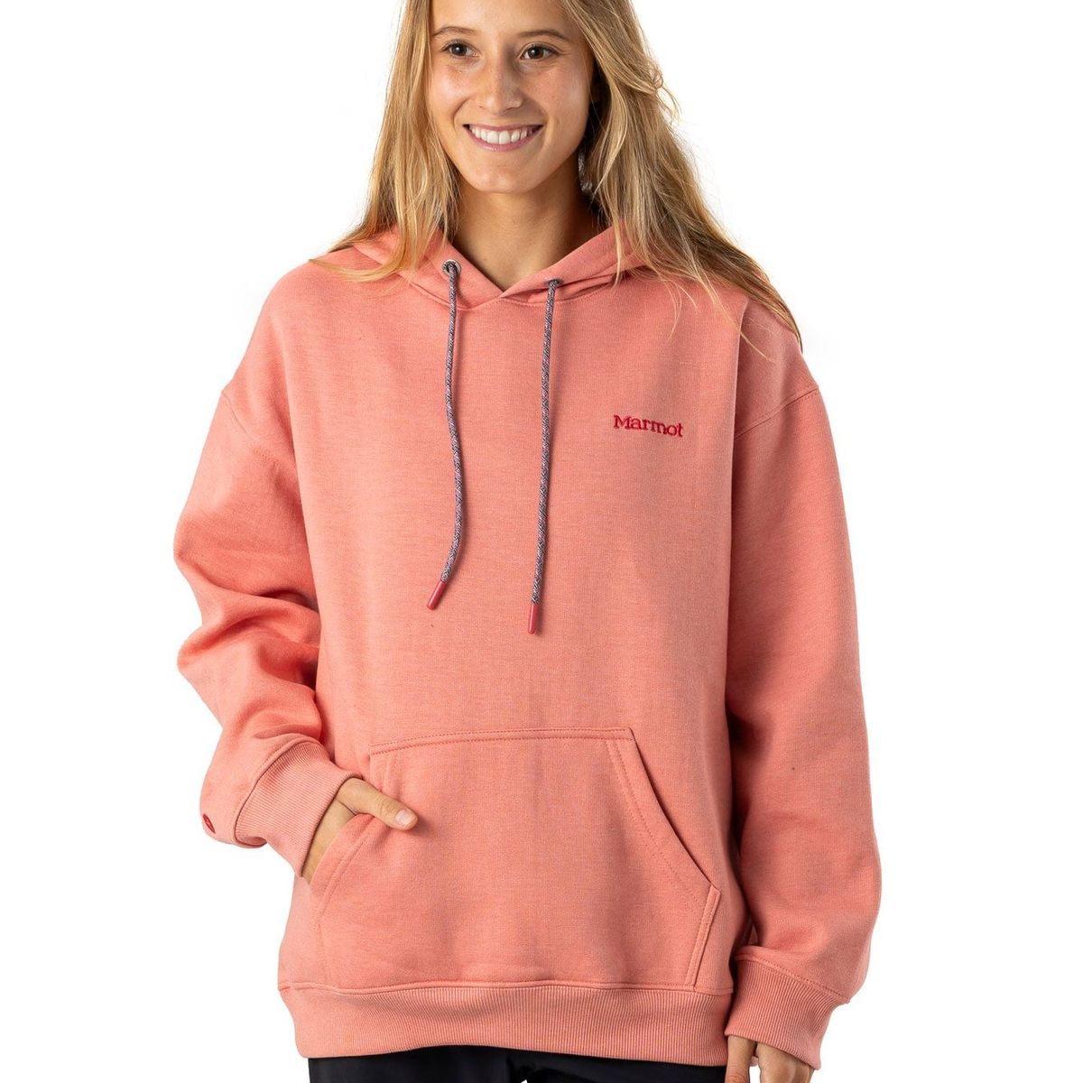 MARMOT - Poleron Mujer Chest Logo Hoody Rojo Marmot