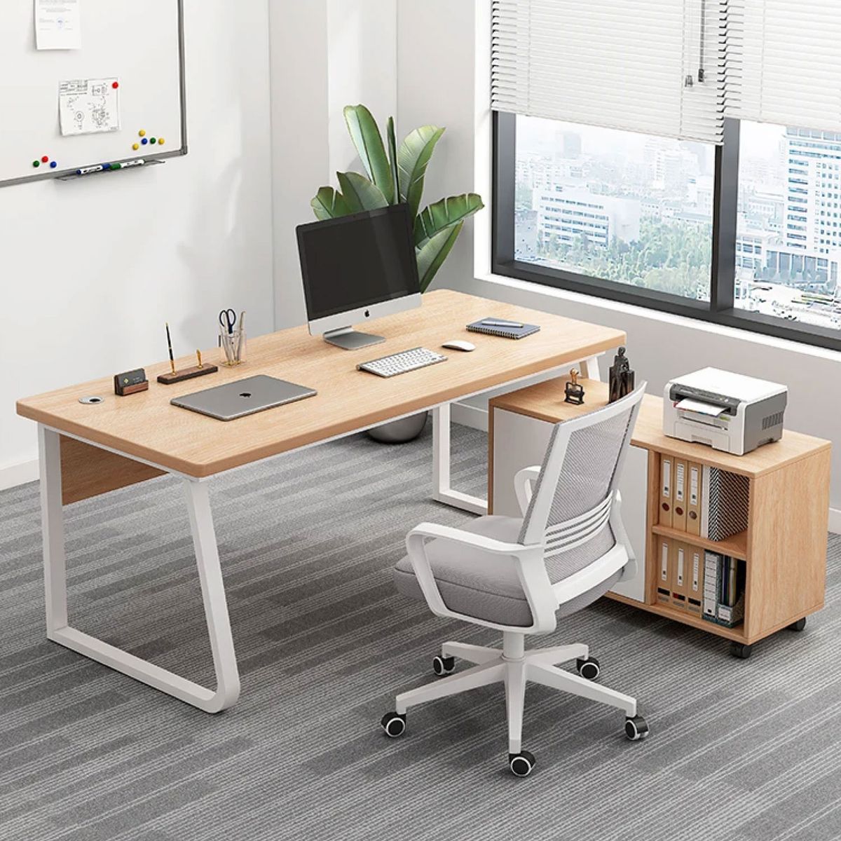 MUNDO ONLINE - Escritorio Oficina Round Leg Posh Antideslizante Maple 120cm