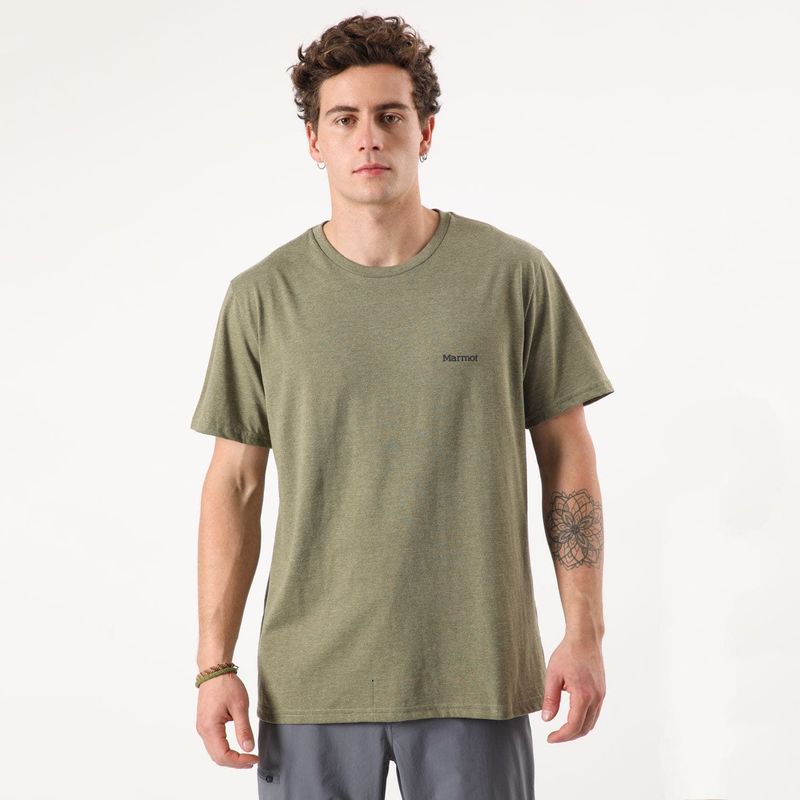 MARMOT - Polera Hombre Chest Logo Tee Verde Marmot