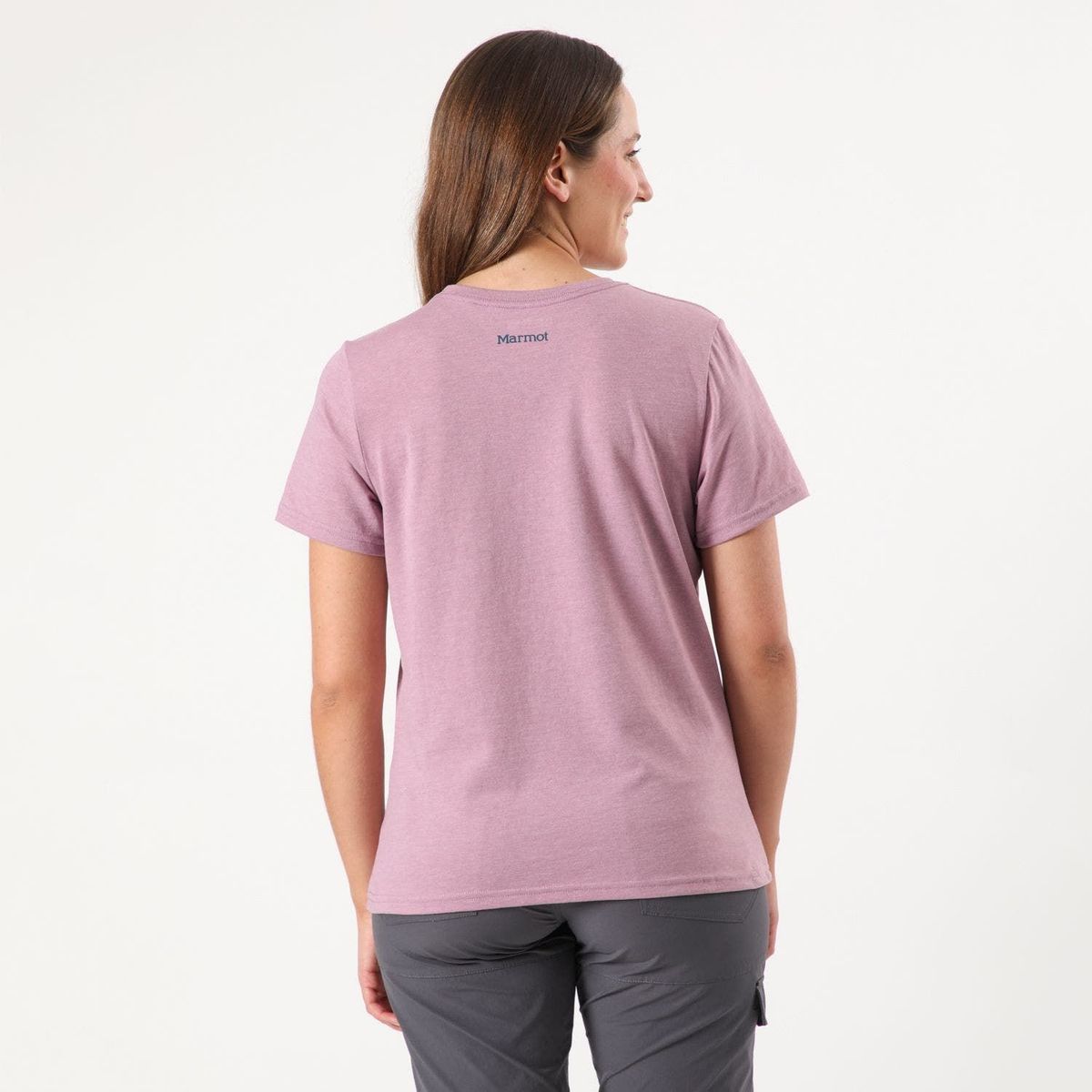 MARMOT - Polera Mujer Chest Logo Tee Morado Marmot