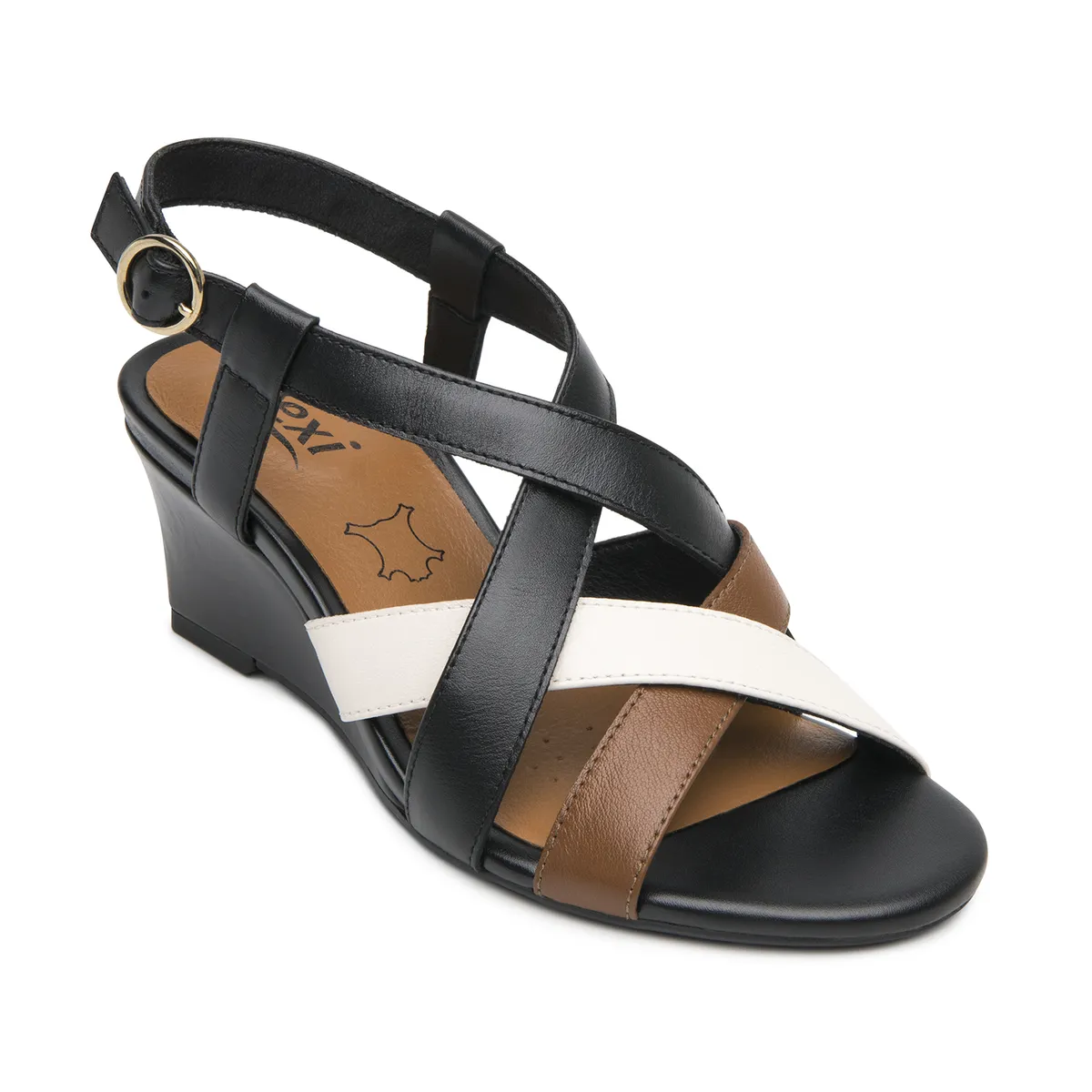 FLEXI - Sandalia Mujer Gilma 128309 Negro Y Blanco Flexi