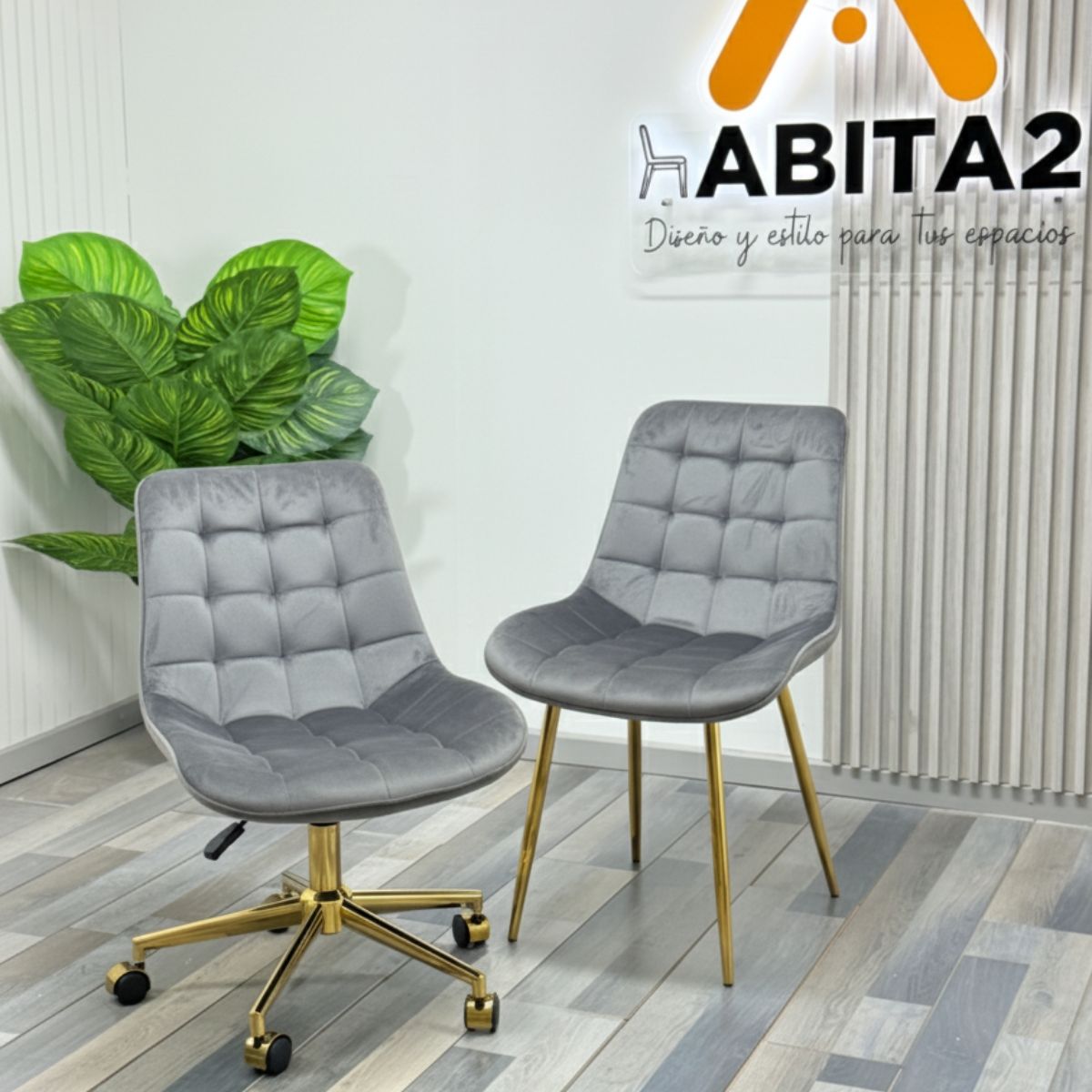 HABITA2 CHILE - Pack Sillas Manicurista Roma Gold