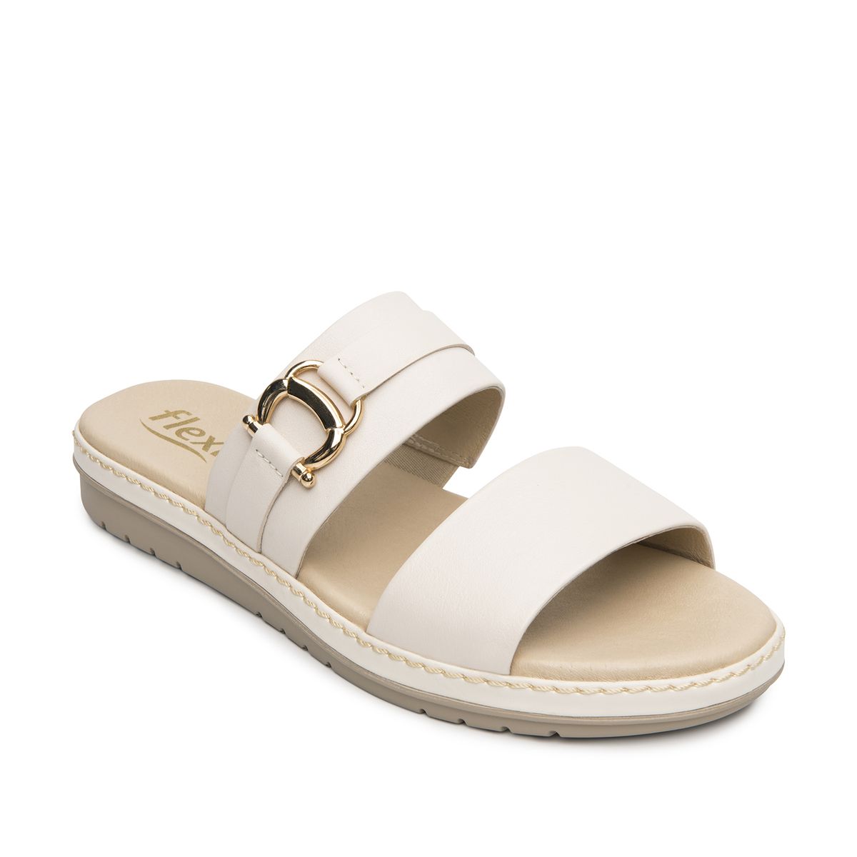 FLEXI - Sandalia Mujer Peonia 100232 Blanco Algodón Flexi