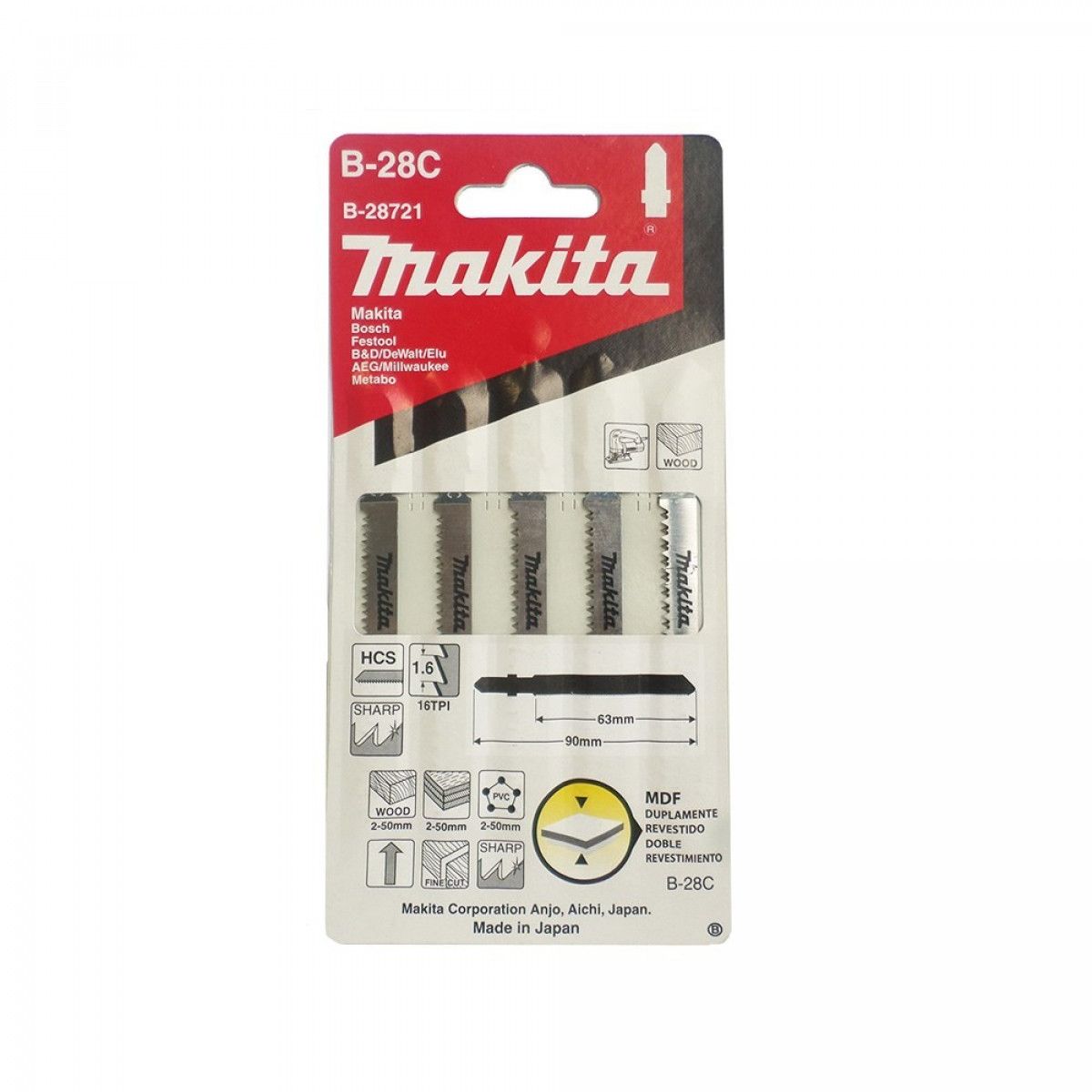 MAKITA - Hoja Sierra de Calar B-28C MDF Acabado Makita B-28721