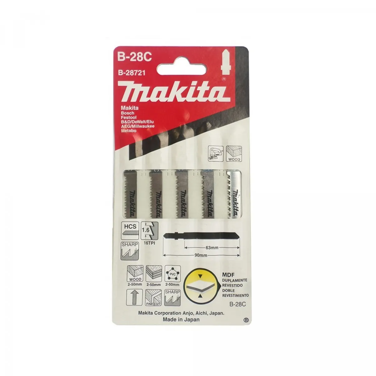 MAKITA - Hoja Sierra de Calar B-28C MDF Acabado Makita B-28721