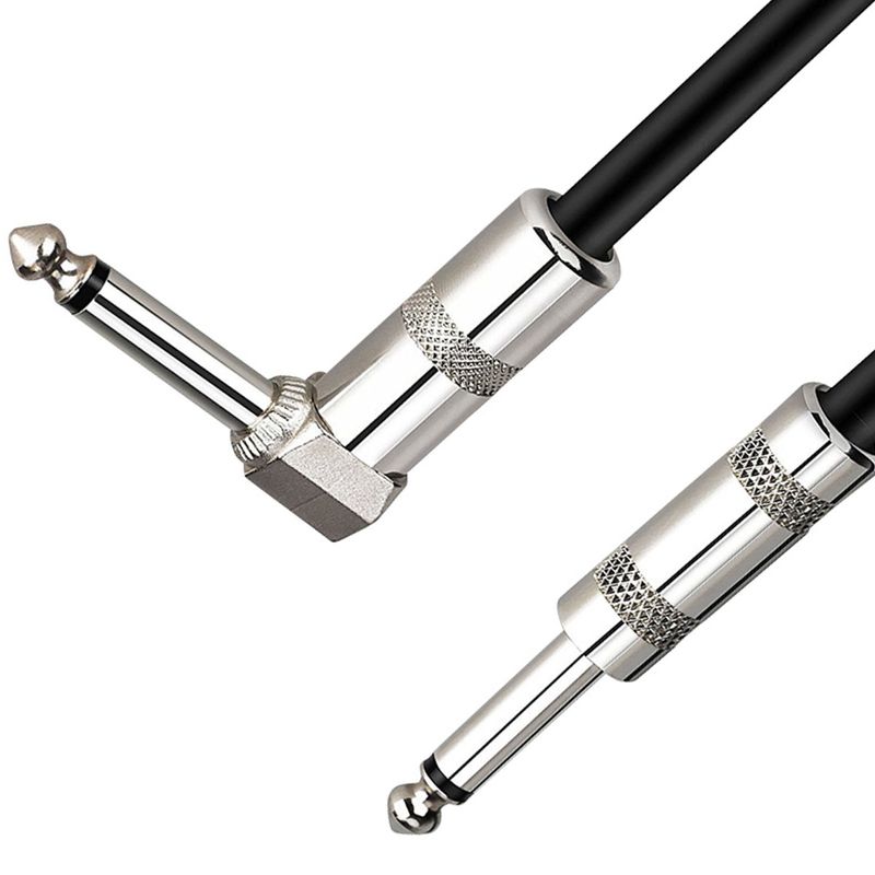 ULINK - CABLE DE AUDIO PLUG 6.3MM MONO, 6 METROS M/M 90°. NEGRO