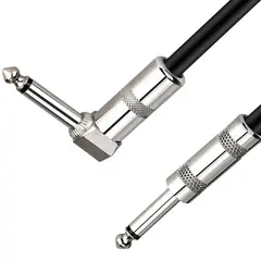 ULINK - CABLE DE AUDIO PLUG 6.3MM MONO, 6 METROS M/M 90°. NEGRO