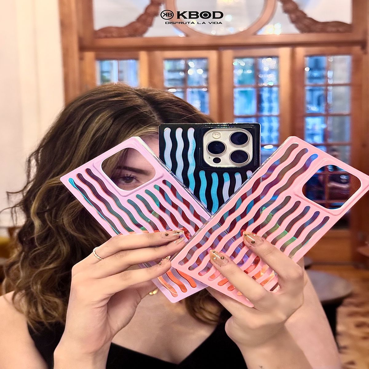 KBOD - Carcasa Antigolpes Kbod Blox Line A87 Para iPhone 14 Pro Max Rosa