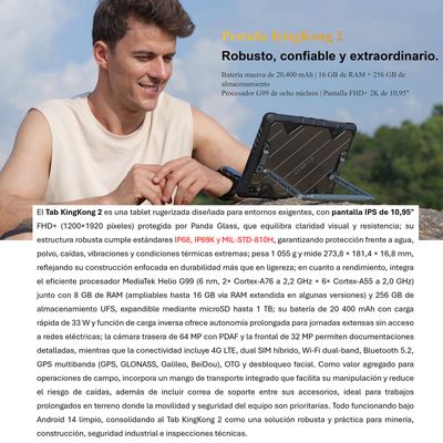 Imagen 2 del producto Tab KingKong 2 Tablet Resistente 4G con Batería 20400 mAh