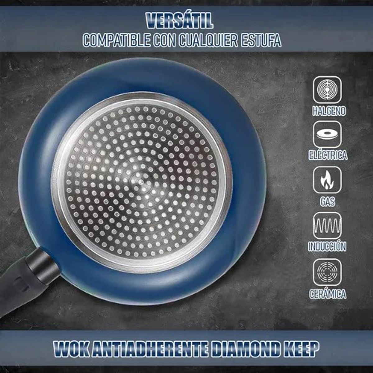 GENERICO - Wok Keep Sarten Antiadherente 28cm