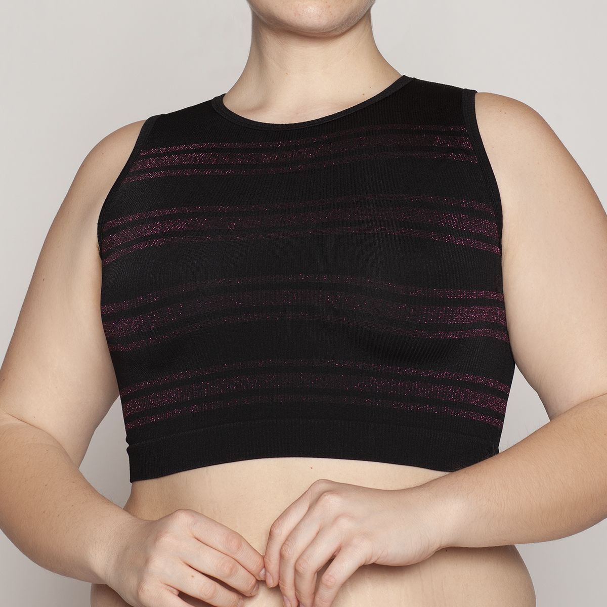 MONARCH - Polera Crop Lurex Rayas Lasst